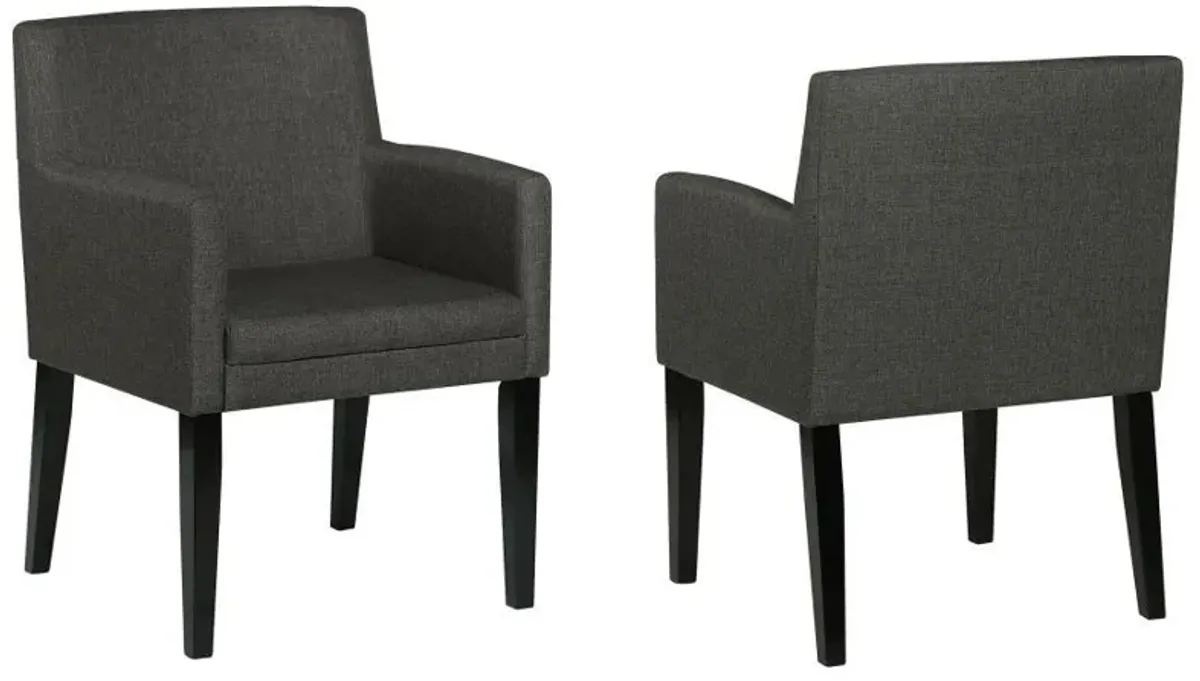 Catherine - Upholstered Dining Arm Chair (Set of 2) - Gray