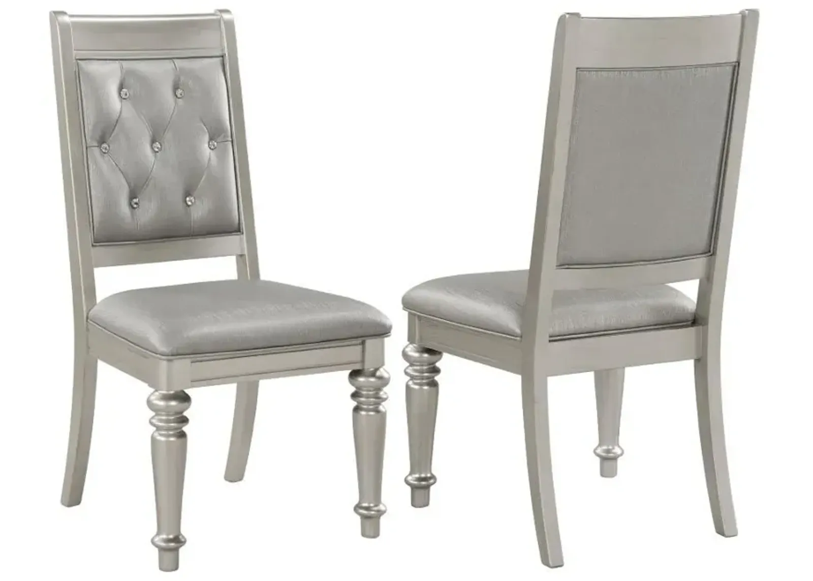 Bling Game - Dining Side Chair (Set of 2) - Metallic Platinum