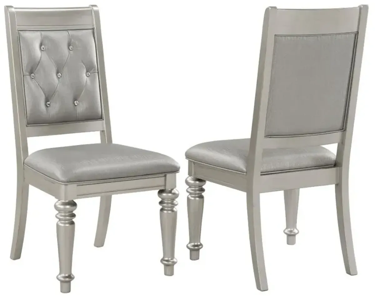 Bling Game - Dining Side Chair (Set of 2) - Metallic Platinum