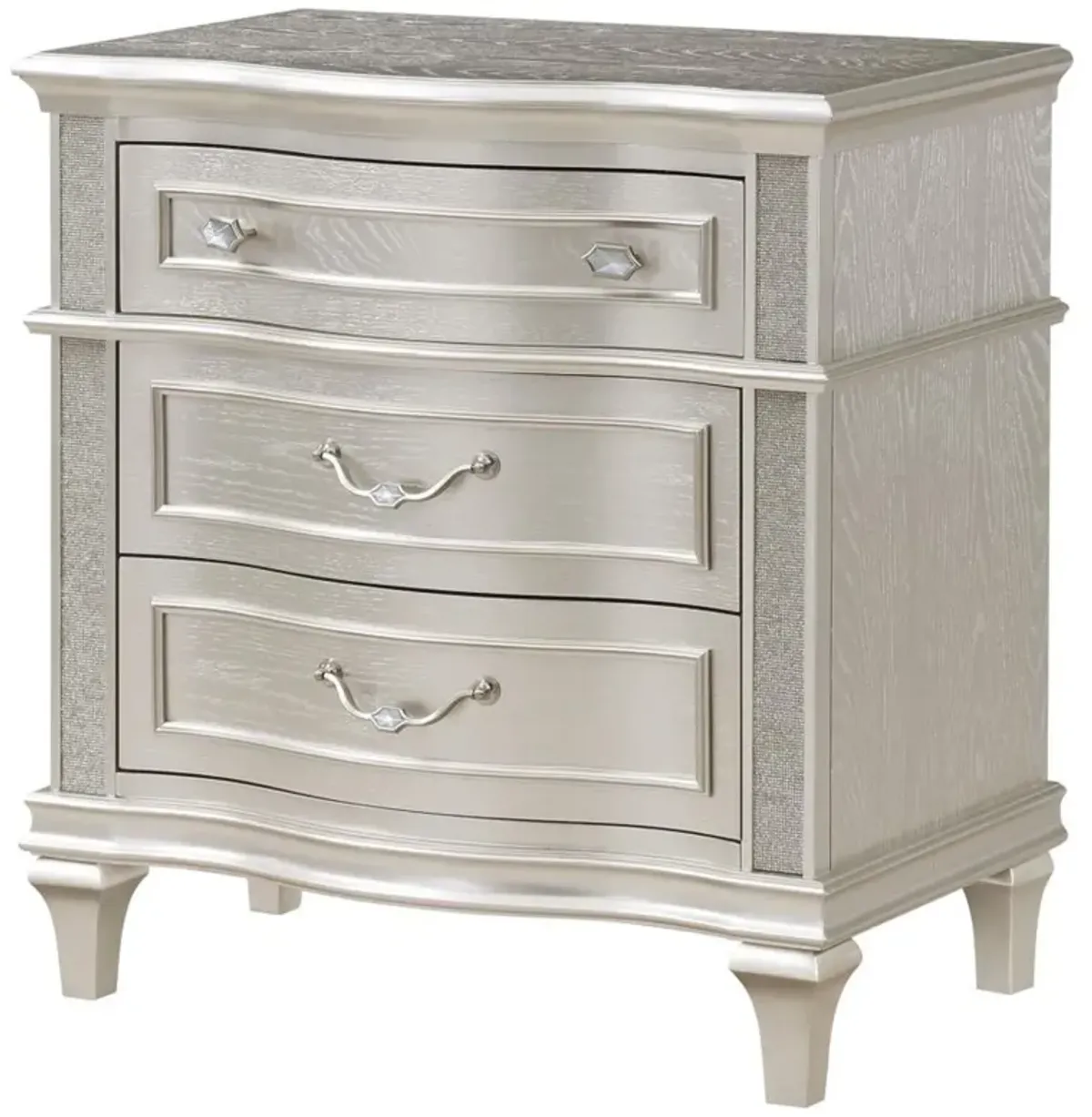 Evangeline - 3-Drawer Nightstand - Silver Oak