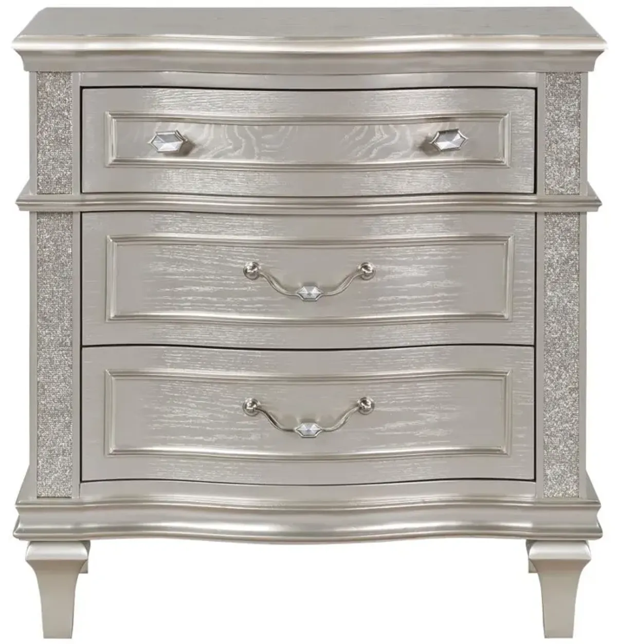 Evangeline - 3-Drawer Nightstand - Silver Oak