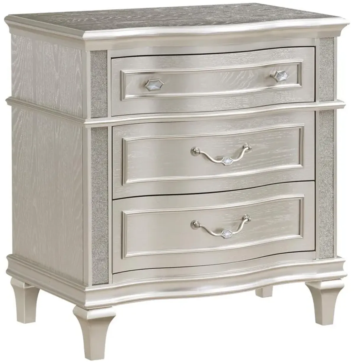 Evangeline - 3-Drawer Nightstand - Silver Oak