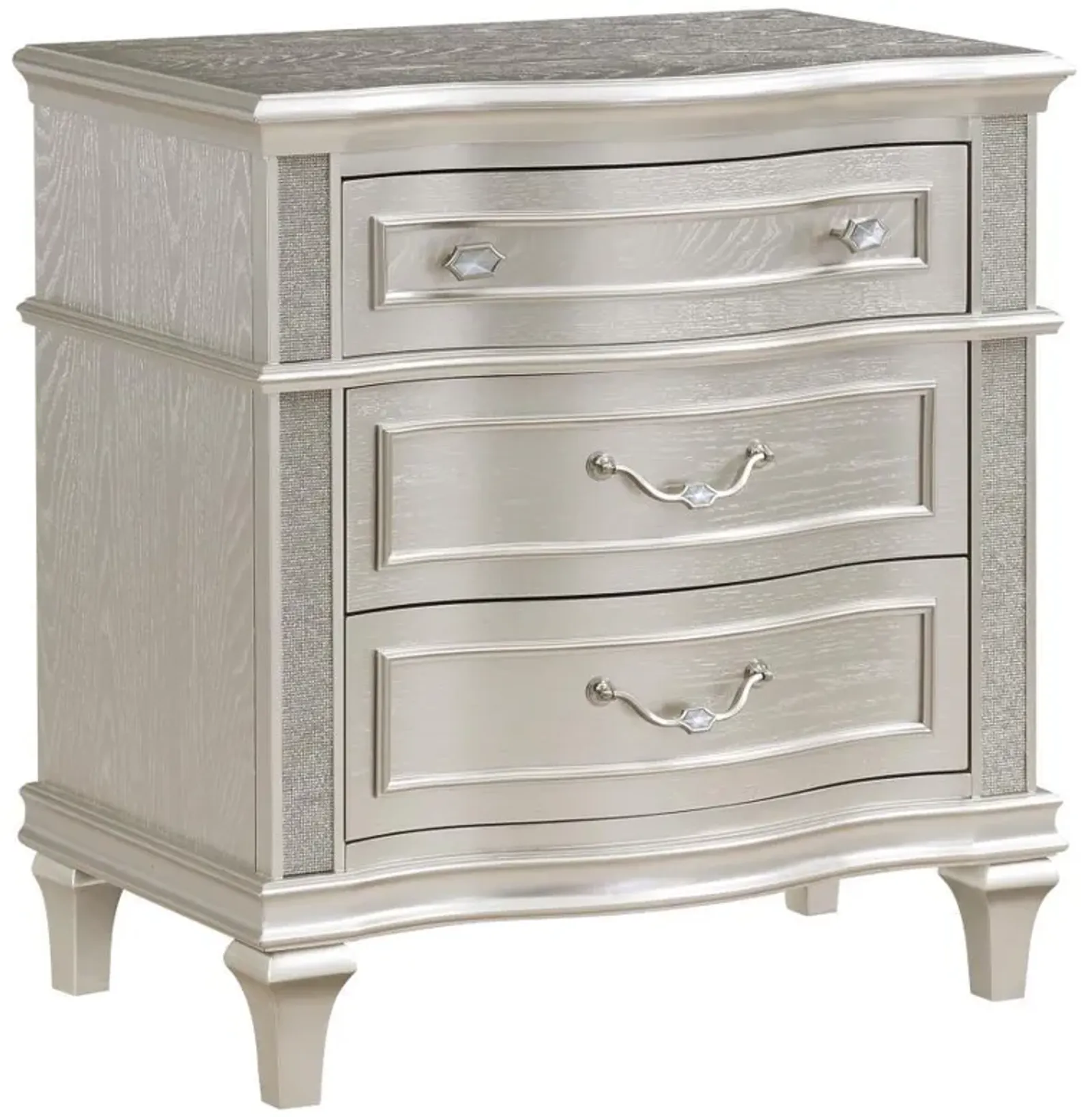 Evangeline - 3-Drawer Nightstand - Silver Oak