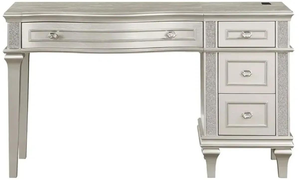 Evangeline - 4-Drawer Vanity Desk Makeup Table - Silver Oak