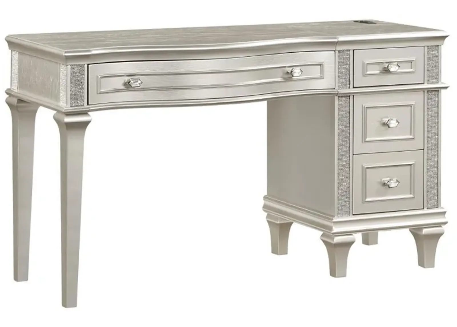 Evangeline - 4-Drawer Vanity Desk Makeup Table - Silver Oak