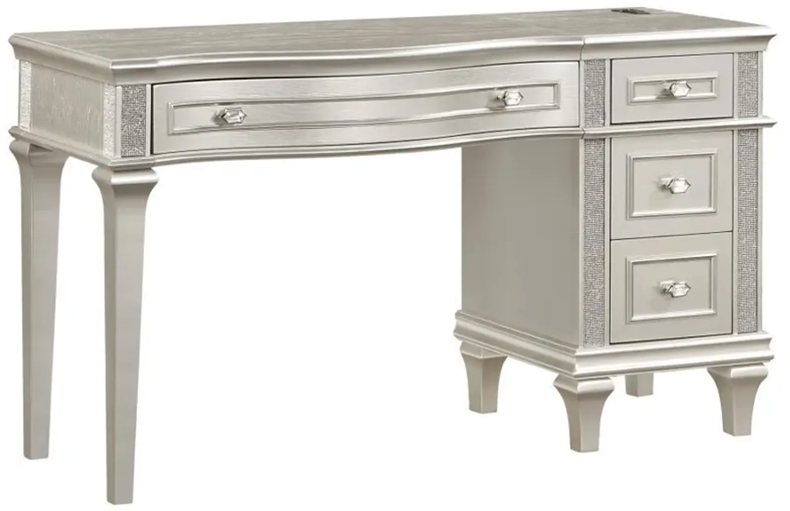 Evangeline - 4-Drawer Vanity Desk Makeup Table - Silver Oak