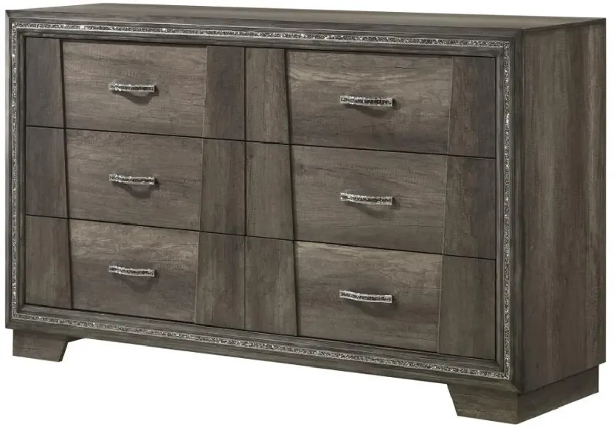 Janine - 6-Drawer Dresser - Gray