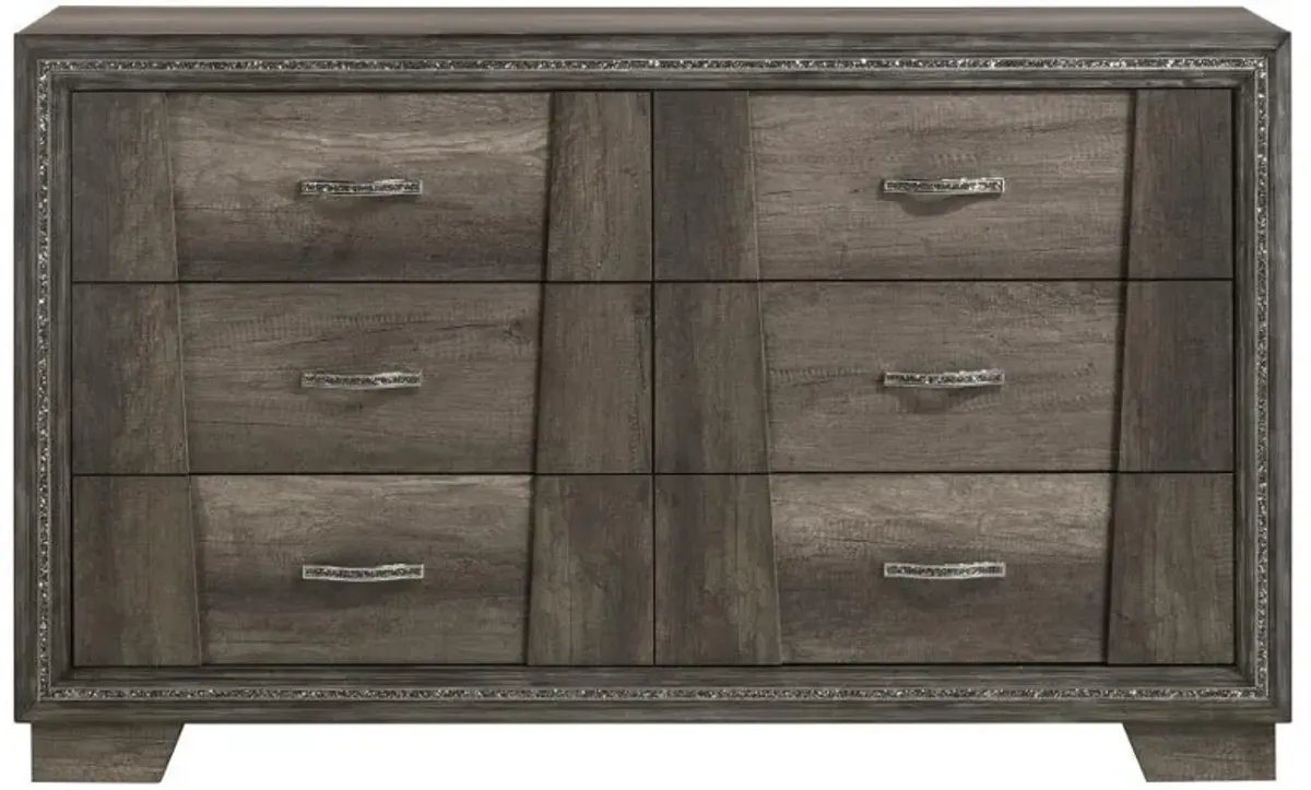 Janine - 6-Drawer Dresser - Gray