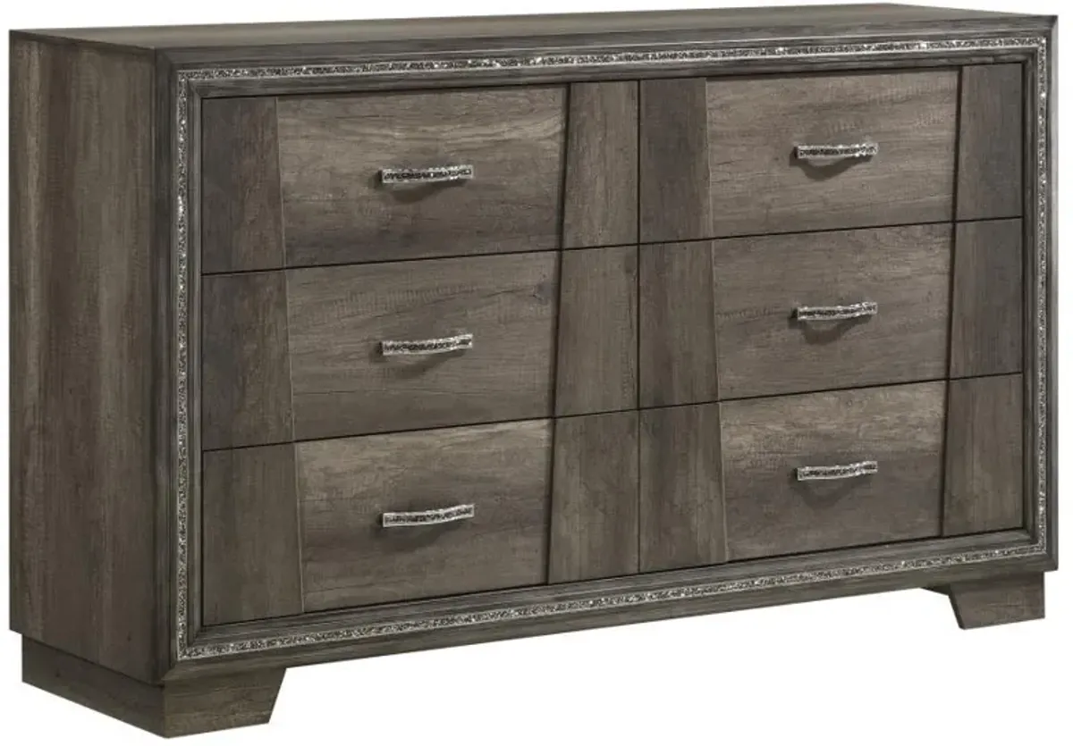 Janine - 6-Drawer Dresser - Gray