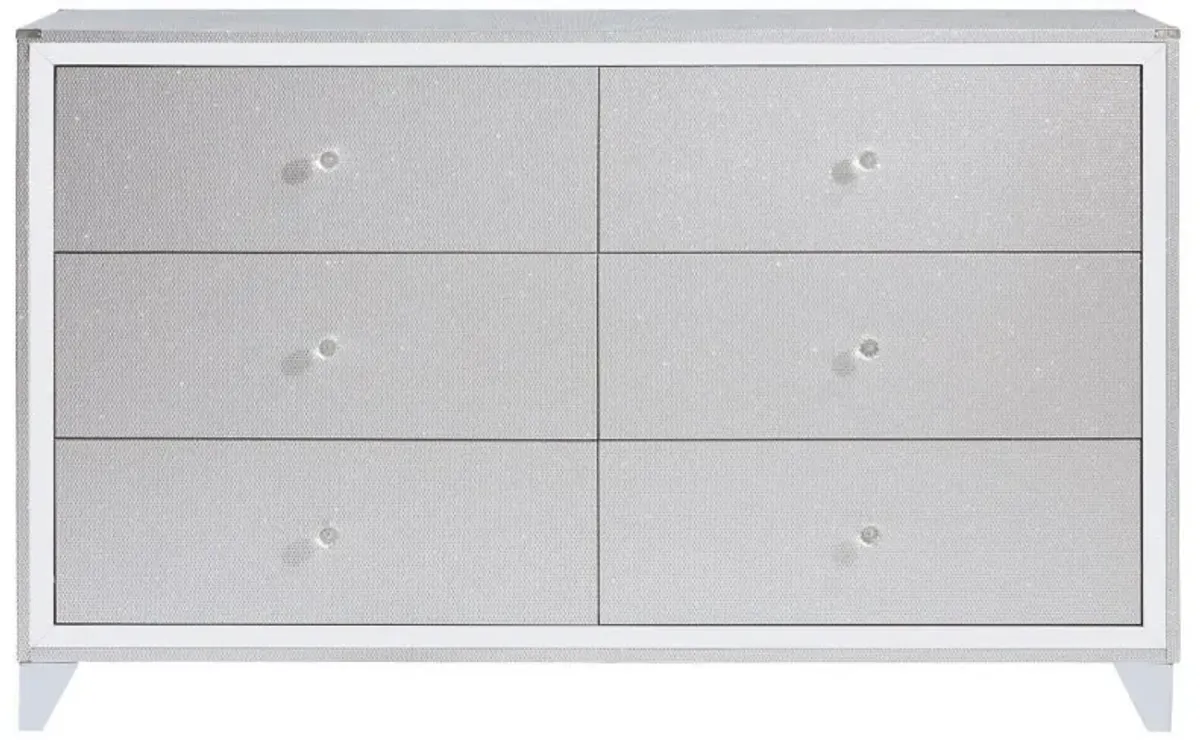 Larue - 6-Drawer Dresser - Silver