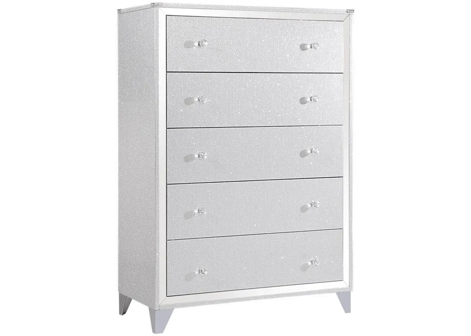 Larue - 5-Drawer Bedroom Chest - Silver