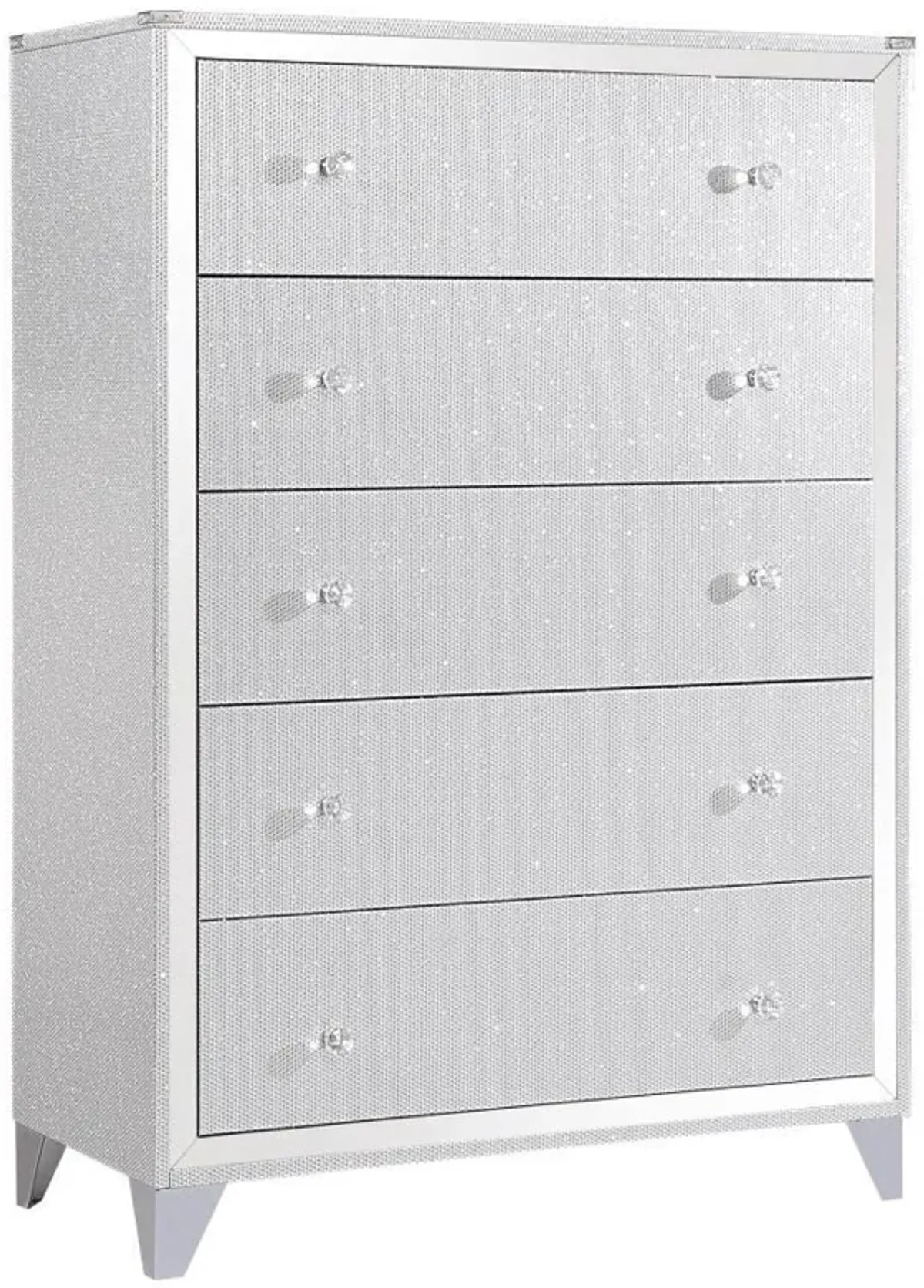 Larue - 5-Drawer Bedroom Chest - Silver