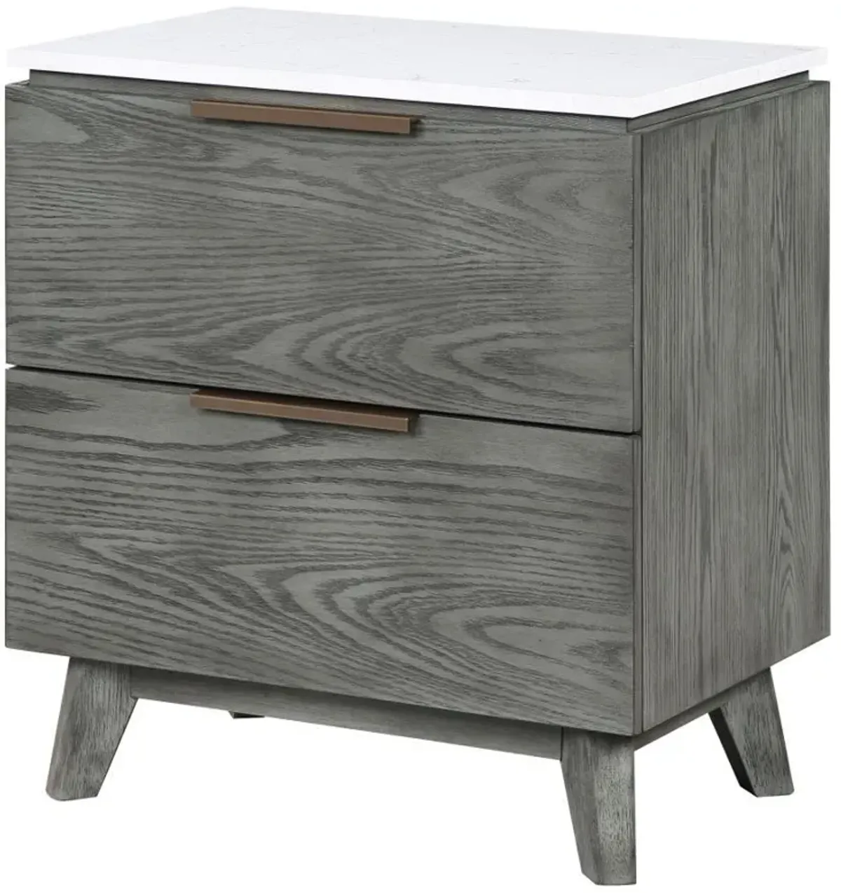 Nathan - 2-Drawer Nightstand - Gray