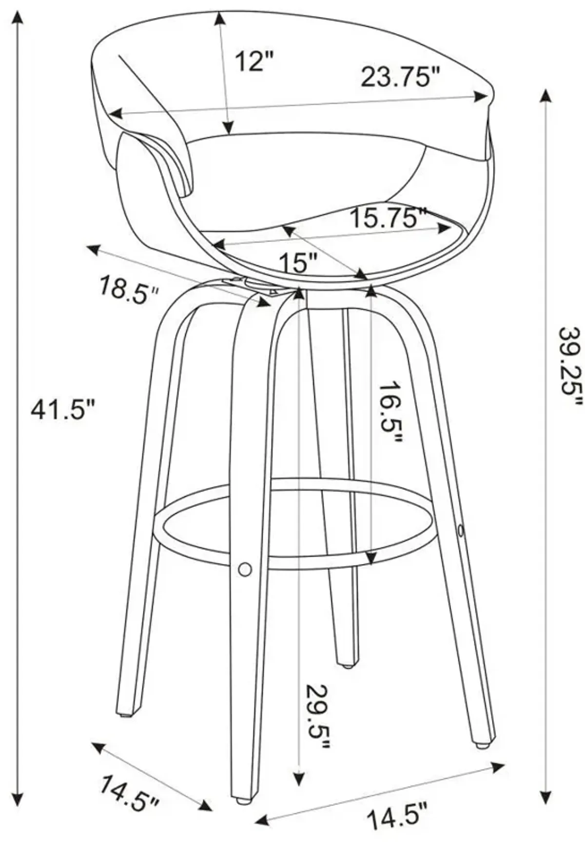 Zion - Upholstered Swivel Bar Stool