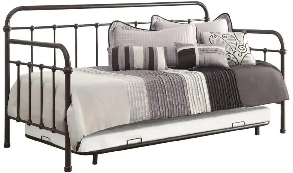 Livingston - Metal Twin Daybed With Trundle - Dark Bronze