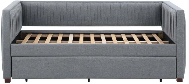 Brodie - Upholstered Twin Daybed With Trundle - Gray