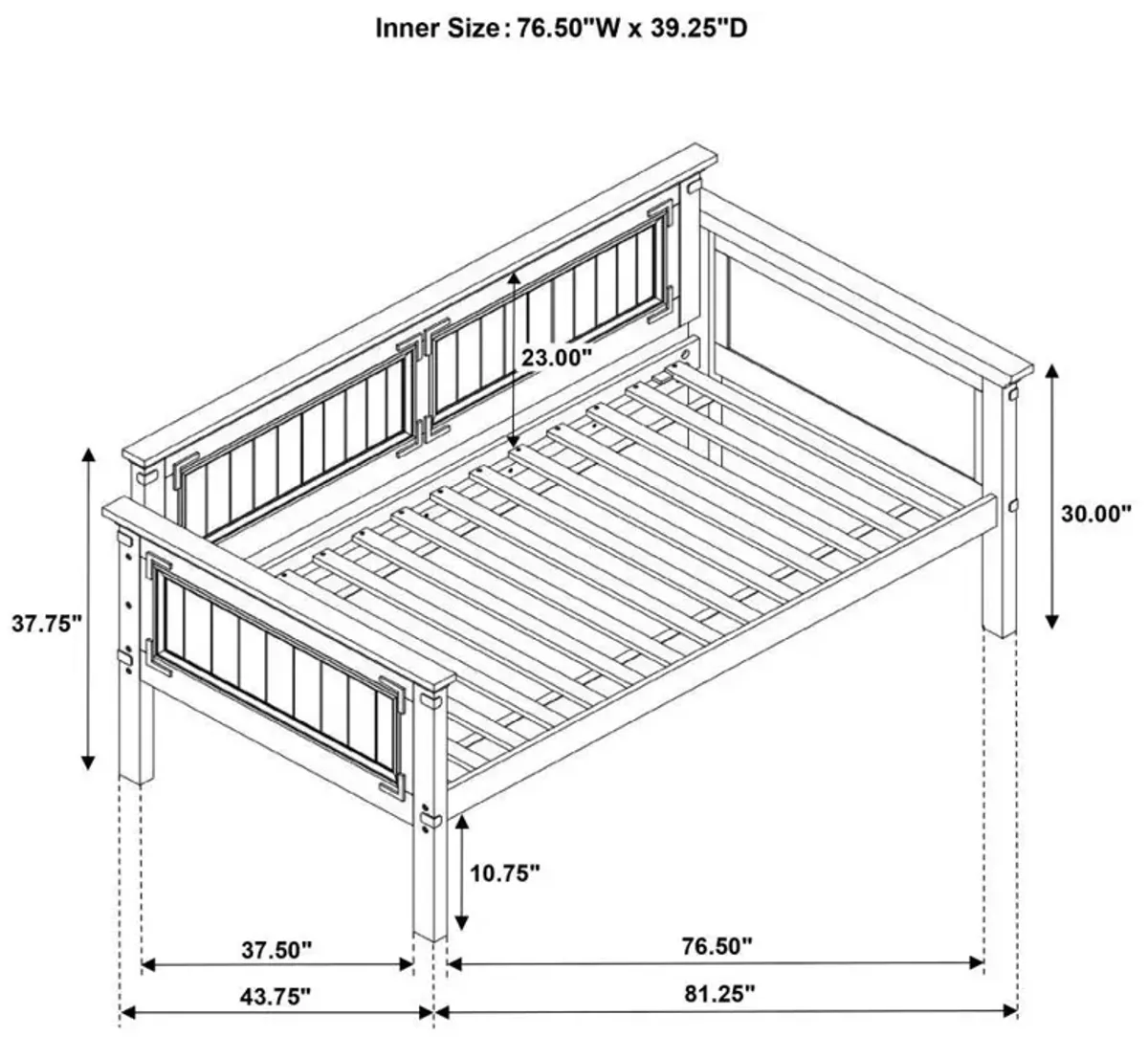 Oakdale - Wood Twin Daybed - Rustic Honey