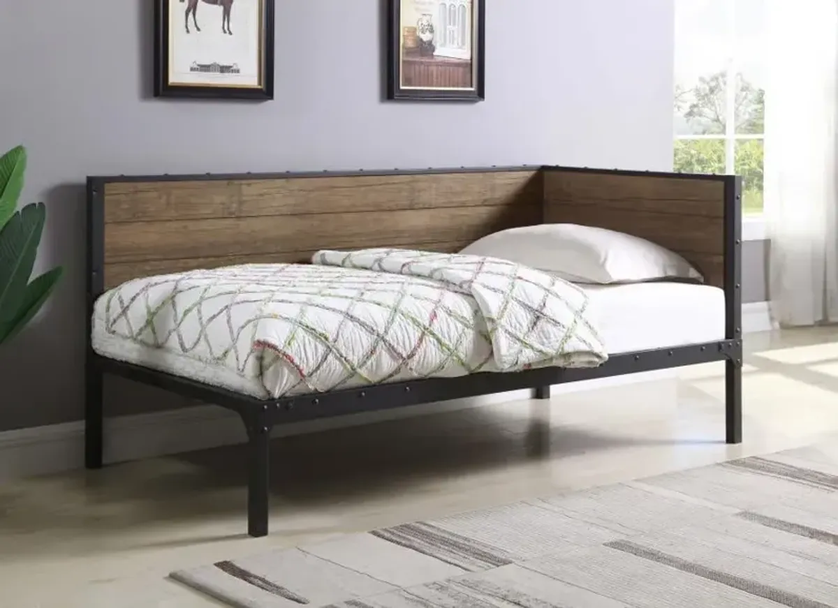 Getler - Metal Twin Daybed - Weathered Chestnut