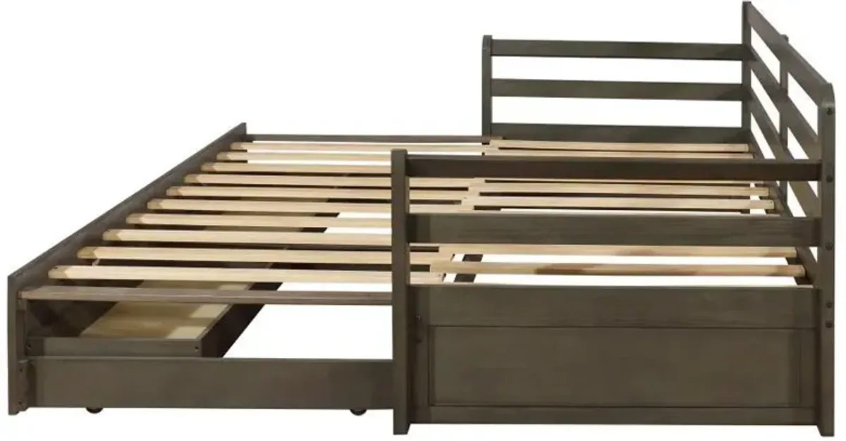 Sorrento - 2-Drawer Twin Long Daybed With Extension Trundle - Gray