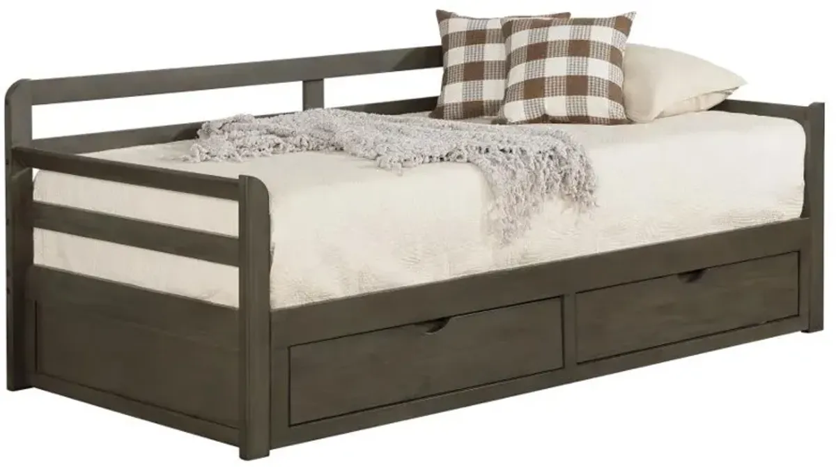 Sorrento - 2-Drawer Twin Long Daybed With Extension Trundle - Gray