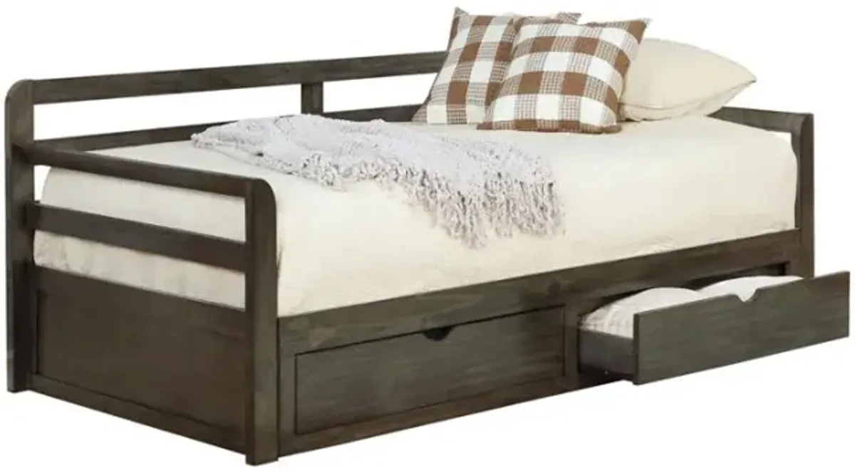 Sorrento - 2-Drawer Twin Long Daybed With Extension Trundle - Gray