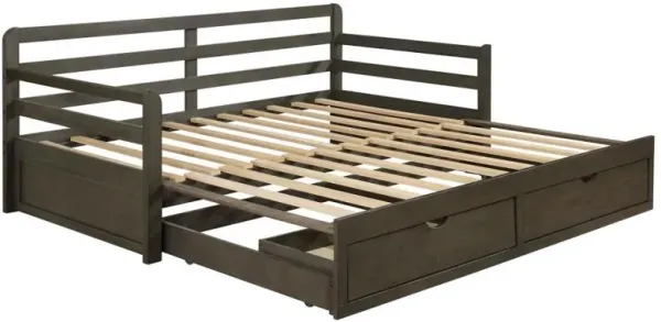 Sorrento - 2-Drawer Twin Long Daybed With Extension Trundle - Gray