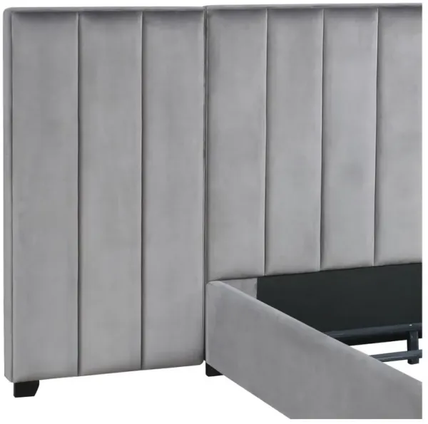 Arles - Vertical Channeled Tufted Wall Panel - Gray