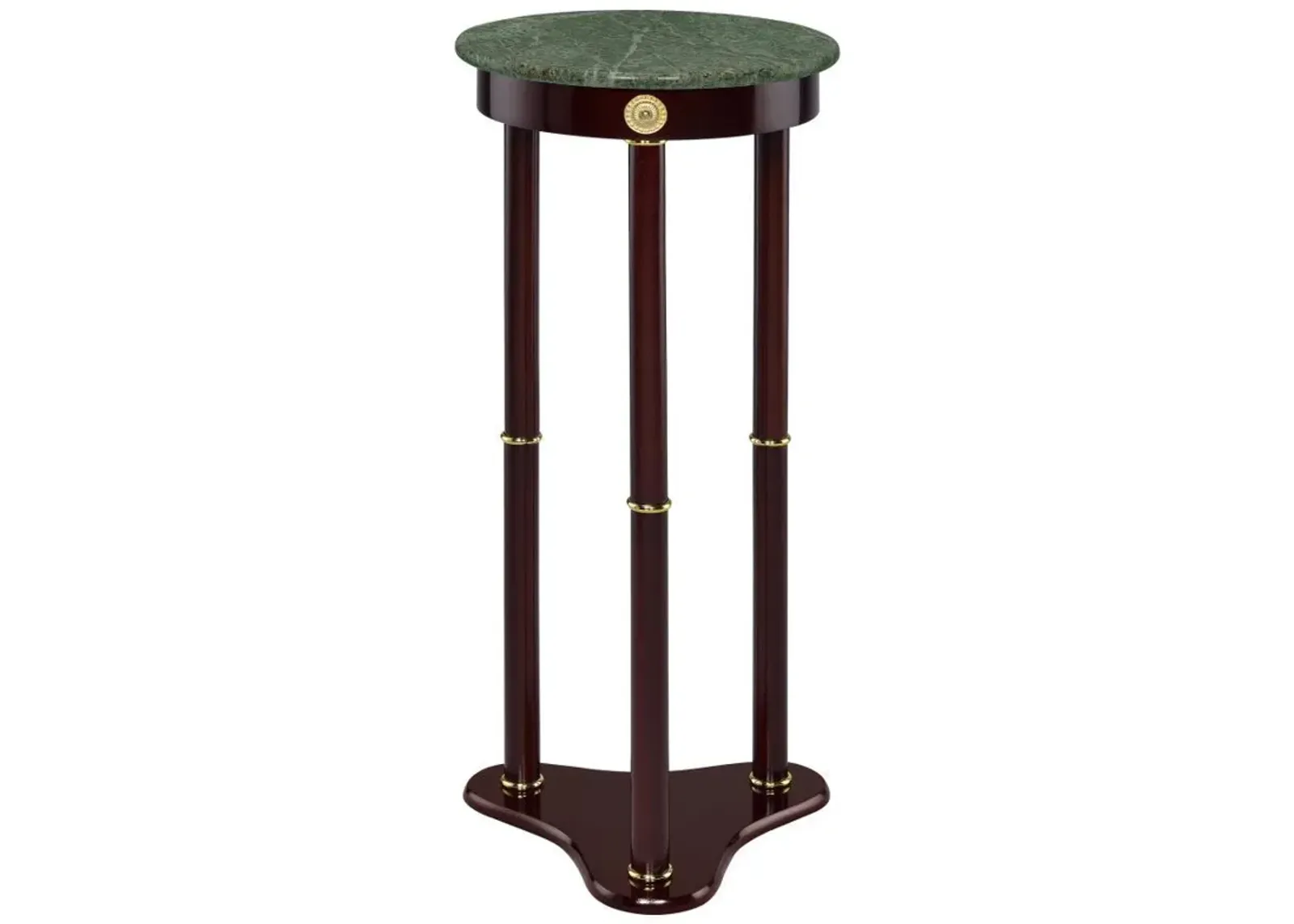 Edie - Round Marble Top Accent Side Table - Merlot