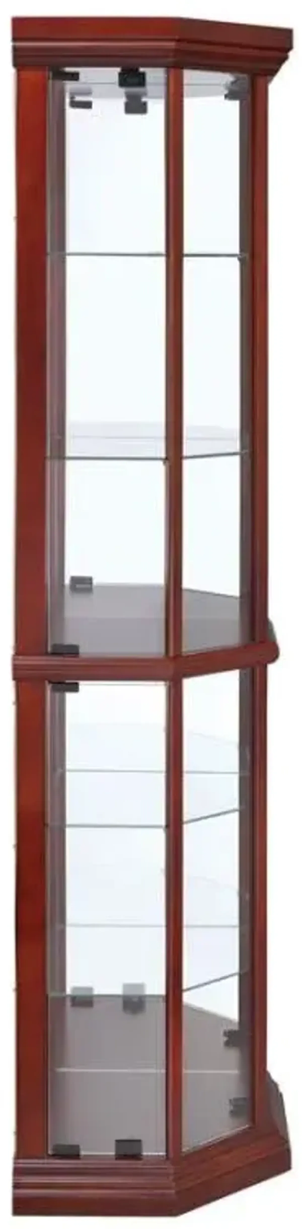 Appledale - 6-Shelf Corner Curio Display Cabinet - Medium Brown