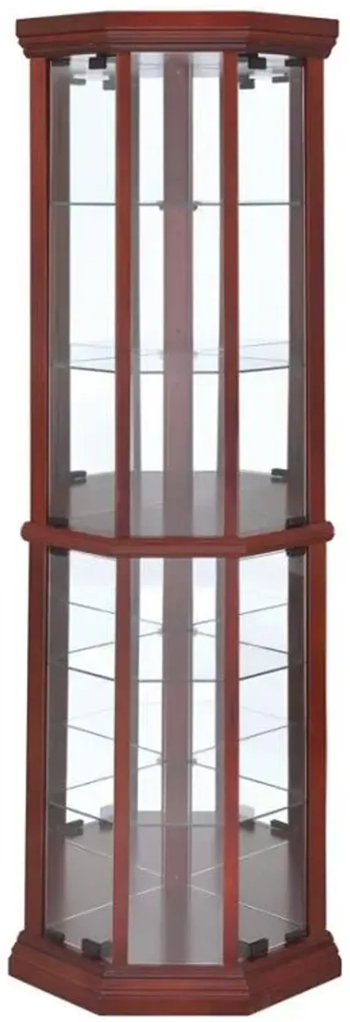 Appledale - 6-Shelf Corner Curio Display Cabinet - Medium Brown