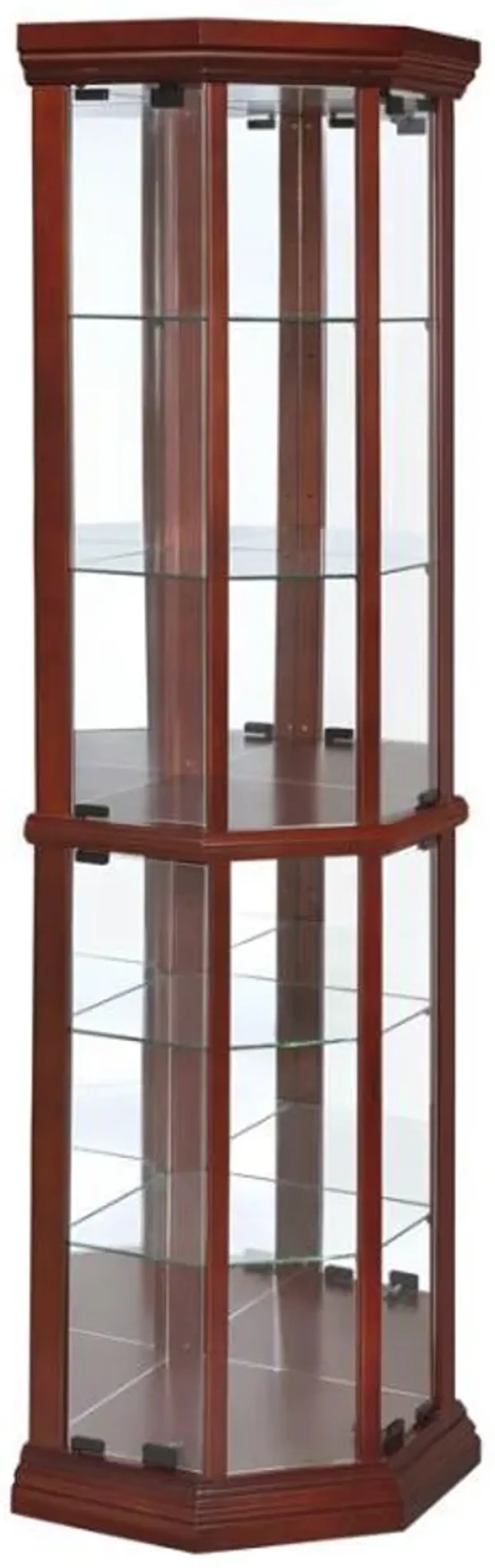 Appledale - 6-Shelf Corner Curio Display Cabinet - Medium Brown