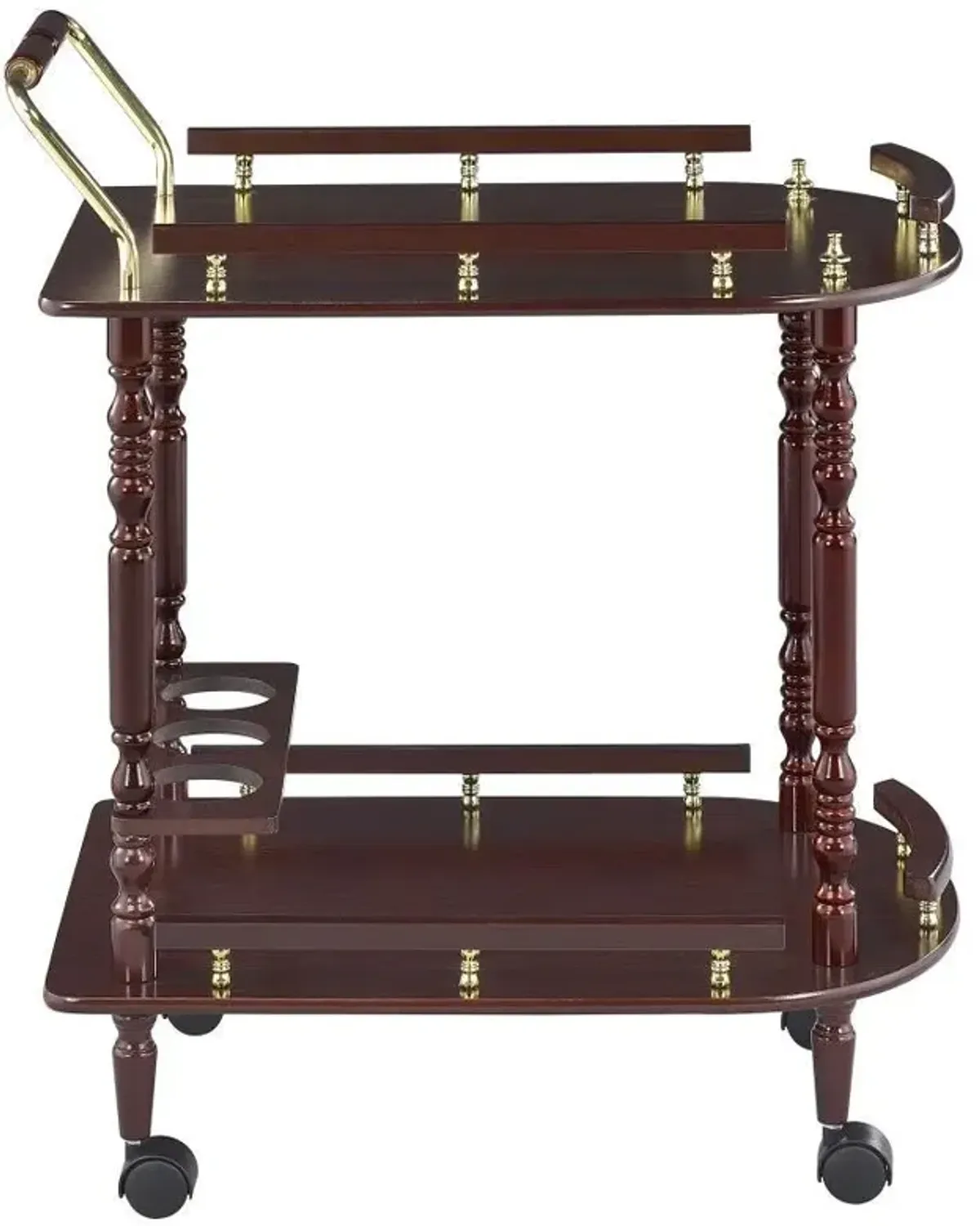 Palmer - 2-Tier Rectangular Wood Bar Cart - Merlot