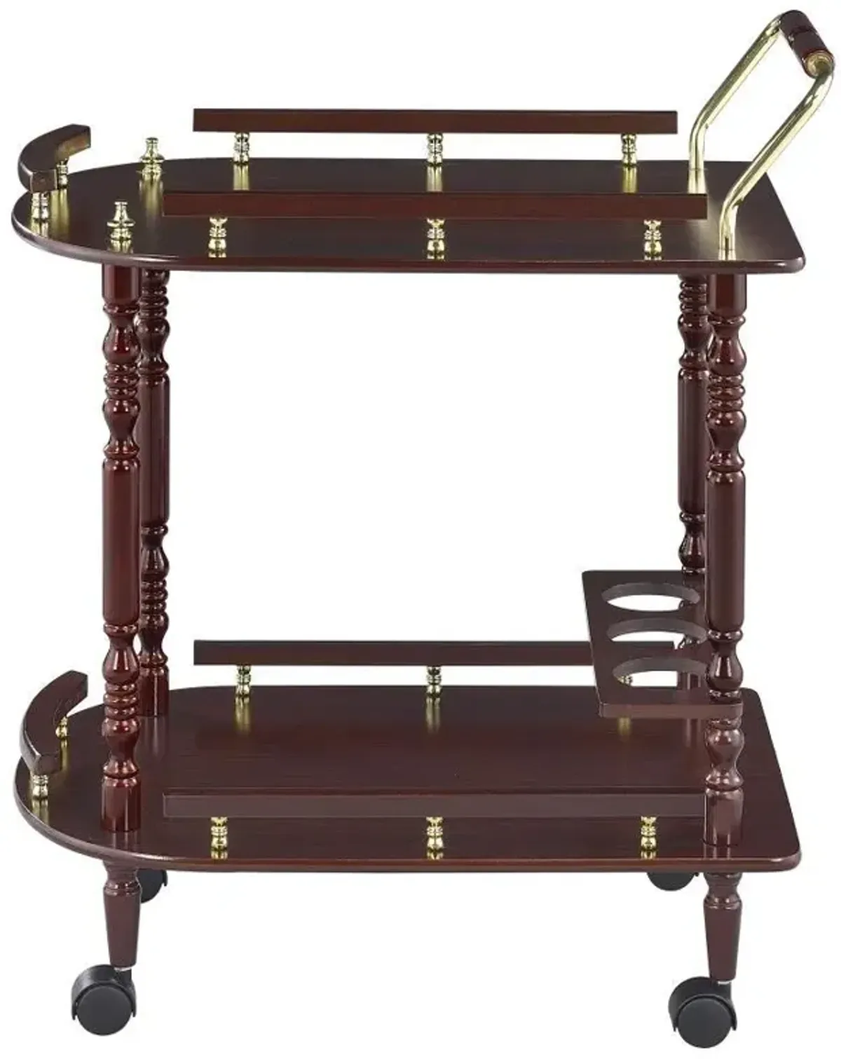 Palmer - 2-Tier Rectangular Wood Bar Cart - Merlot