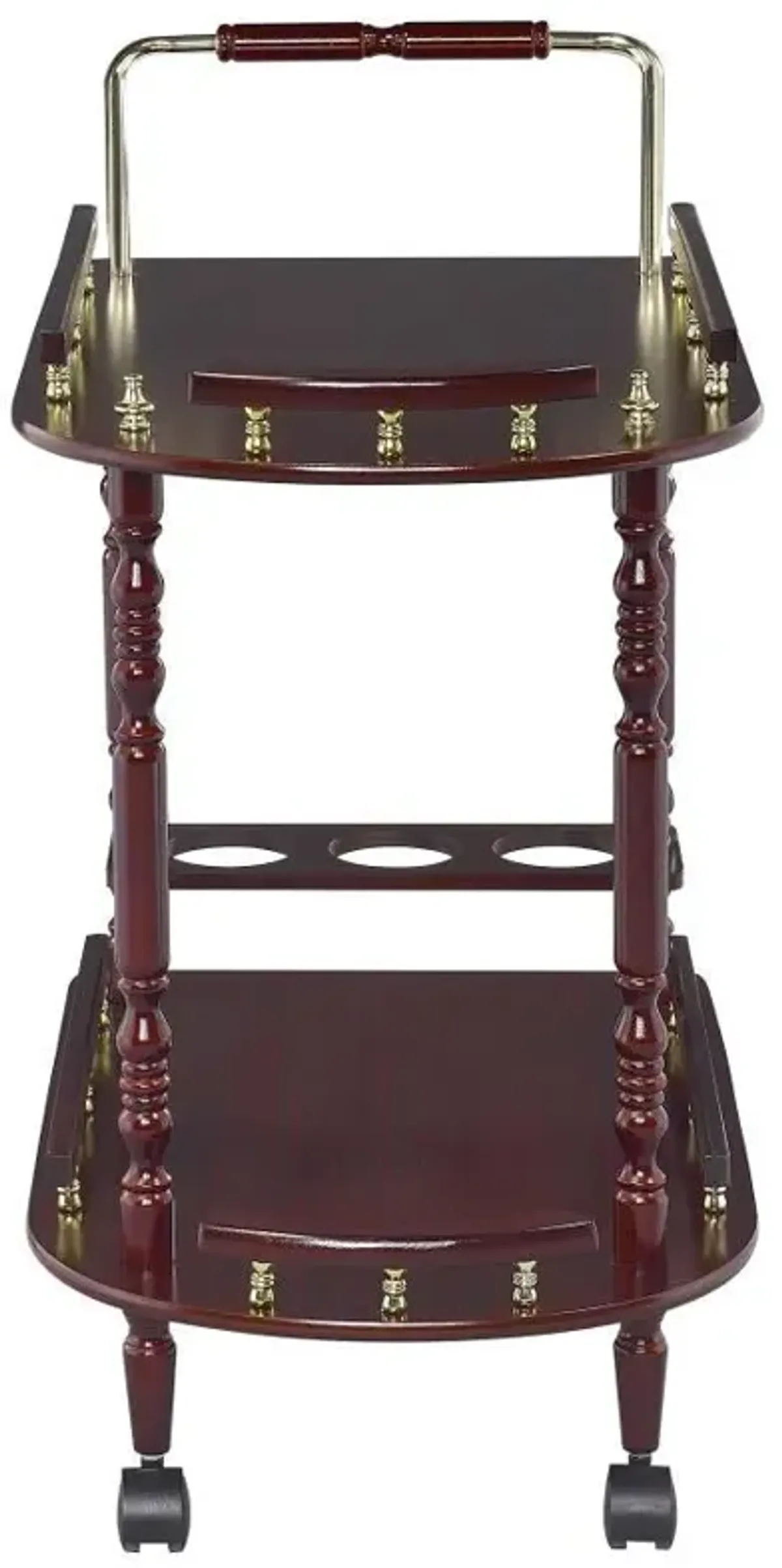 Palmer - 2-Tier Rectangular Wood Bar Cart - Merlot