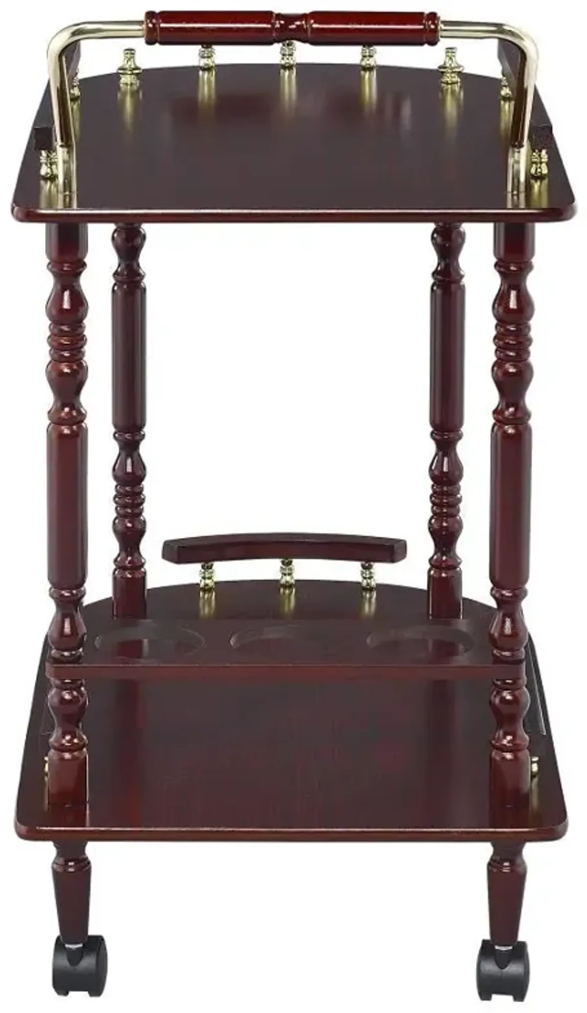 Palmer - 2-Tier Rectangular Wood Bar Cart - Merlot