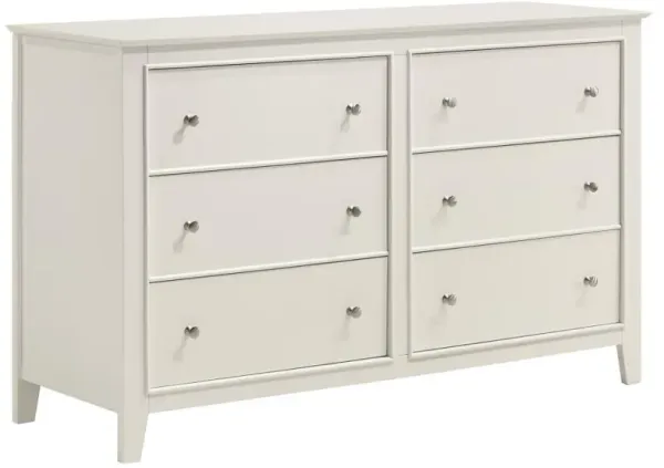 Selena - 6-Drawer Dresser - Cream White