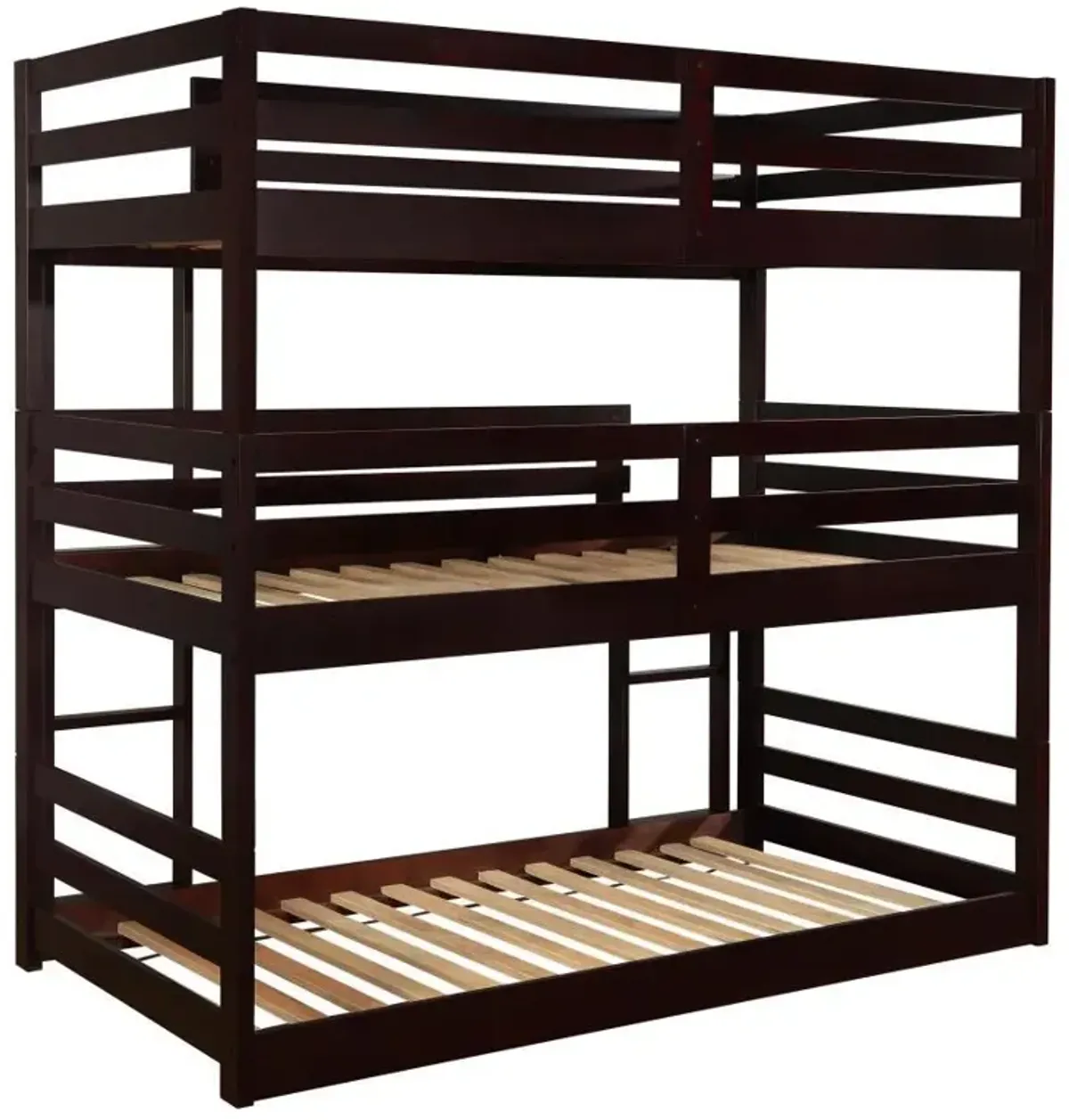 Sandler - Wood Twin Triple Bunk Bed - Cappuccino