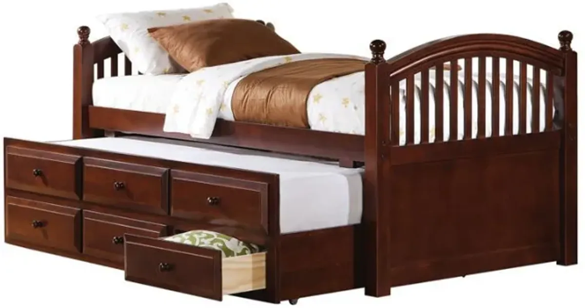 Norwood - 3-Drawer Twin Bed With Captains Trundle - Chestnut