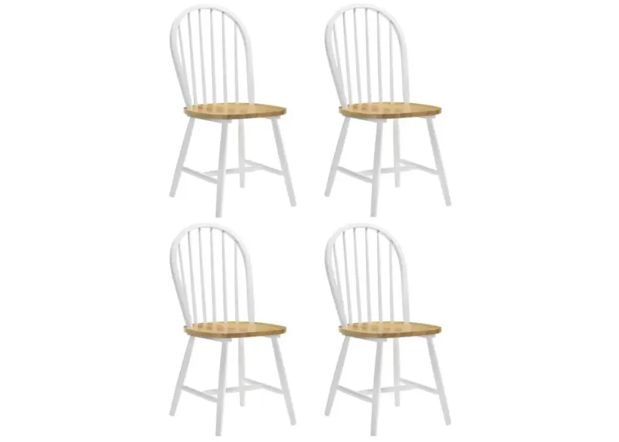 Cinder - Windsor Side Chairs (Set of 4) - Natural Brown And White