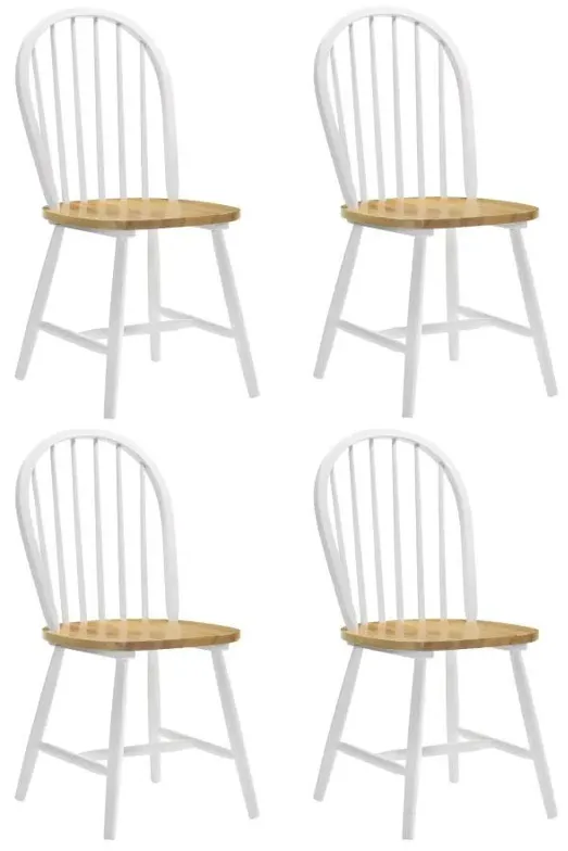 Cinder - Windsor Side Chairs (Set of 4) - Natural Brown And White