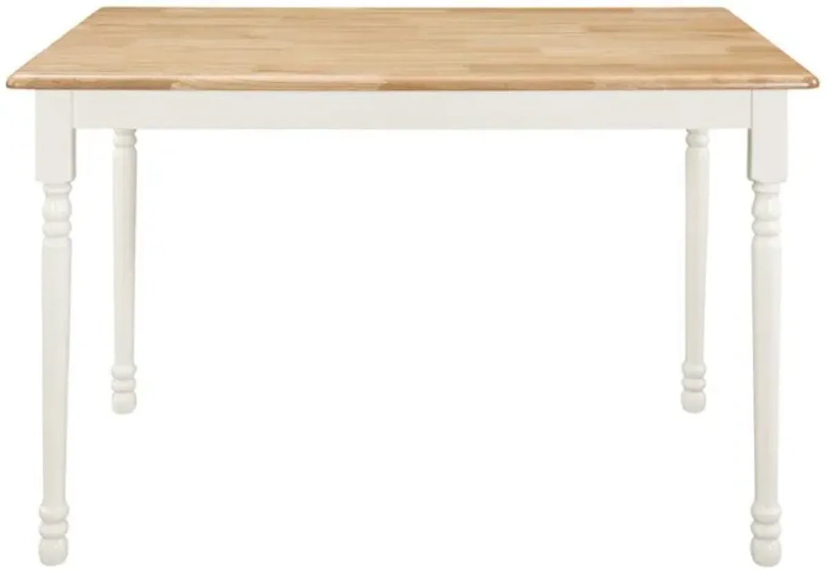 Taffee - Rectangular Solid Wood Dining Table - White