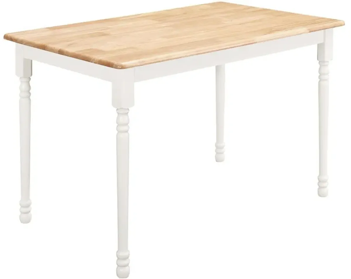 Taffee - Rectangular Solid Wood Dining Table - White