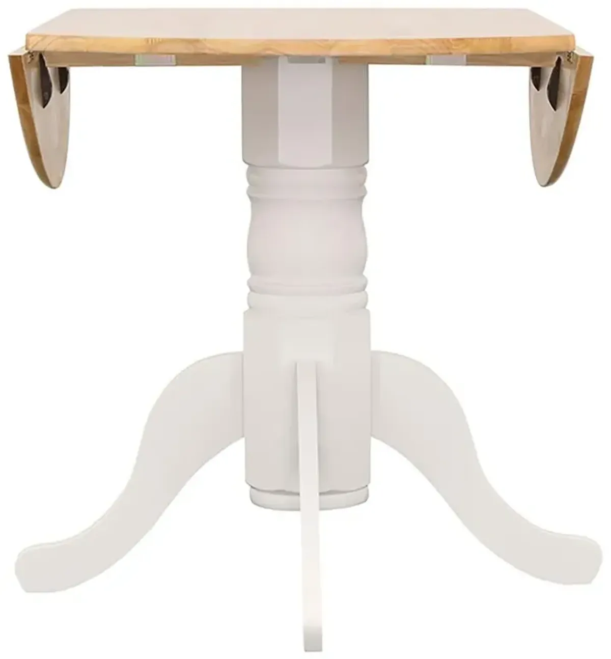 Allison - 5 Piece Round Drop Leaf Dining Table Set - White