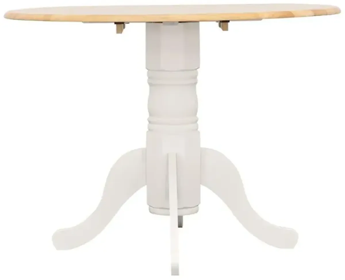 Allison - Round Drop Leaf Extension Dining Table - White