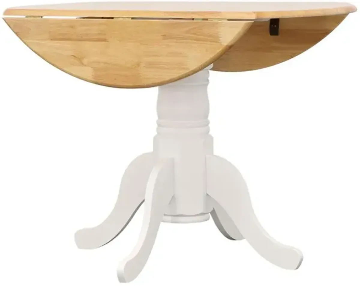 Allison - Round Drop Leaf Extension Dining Table - White