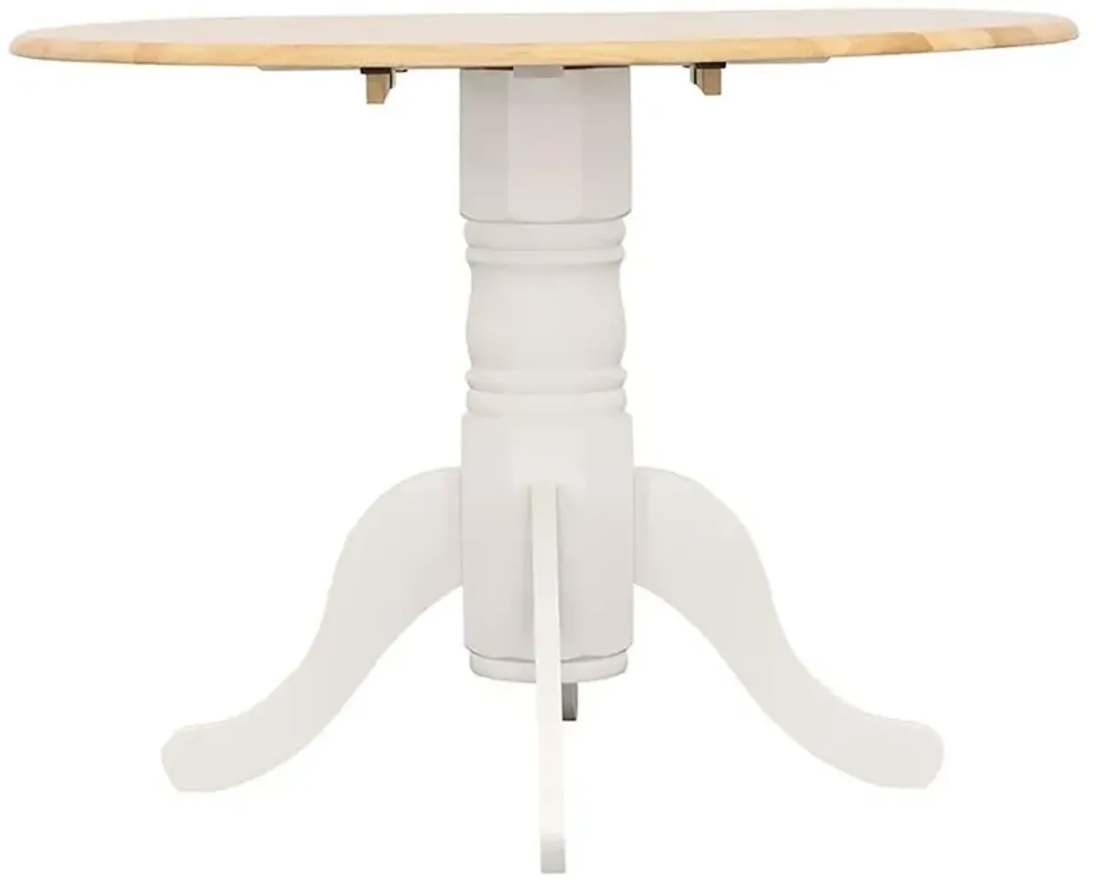 Allison - Round Drop Leaf Extension Dining Table - White