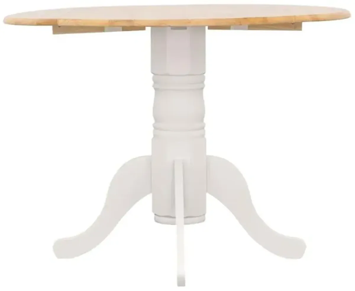 Allison - Round Drop Leaf Extension Dining Table - White