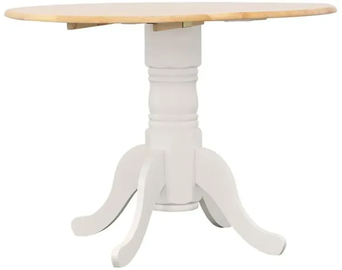 Allison - Round Drop Leaf Extension Dining Table - White