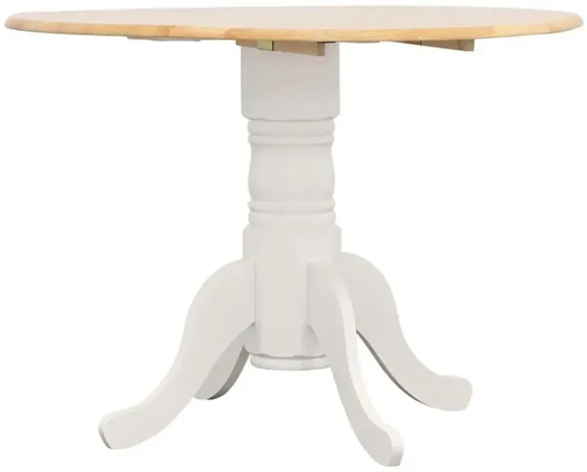 Allison - Round Drop Leaf Extension Dining Table - White