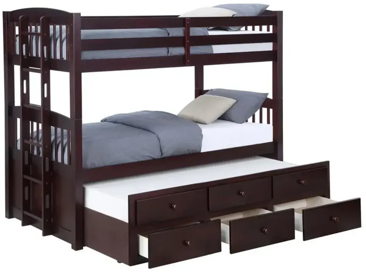 Kensington - Twin Over Twin Bunk Bed With Trundle - Cappuccino